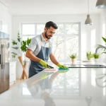Offering deep cleaning services USA with professional equipment in a bright, clean home environment.