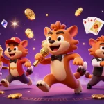 Experience the fun at fabet's comedy casino with lively hyenas mixing drinks and telling jokes under a vibrant backdrop.