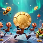 Watch the ants execute a net88 heist, showcasing exciting casino game dynamics with vibrant casino elements.