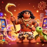 Engage with bdjl's dynamic casino adventure showcasing a demigod and treasure in a vibrant 3D scene.