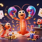 Experience thrilling games at five88s with vibrant casino elements featuring animated characters.