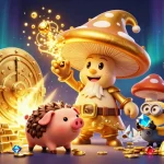 Dabet turn gambling dreams into reality through an enchanting scene filled with golden treasures and magical characters.
