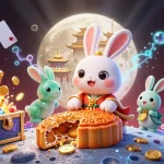 Experience Da88's thrilling gameplay with lively illustrations of a moon rabbit and casino elements.