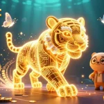 Engage in thrilling gaming with net88at in a dazzling digital casino scene featuring crypto elements.