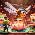 Experience excitement at 35bd casino with a lively 3D scene of gaming thrills and vibrant characters.