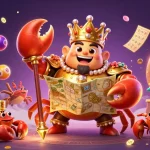 Experience the excitement of lu88 with a golden crab emperor and lottery elements in this dynamic casino scene.