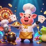 Experience the excitement of fast payouts casinos with a vibrant 3D illustration of themed characters and casino elements.