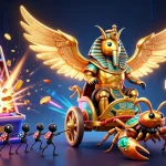Experience winning with MAN88 as a golden beetle chariots through a dynamic casino scene.