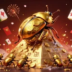 Join the excitement at sunwin with golden beetles and vibrant casino elements illustrated.