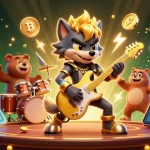 Experience the thrill of no deposit bonuses with a vibrant casino scene featuring cartoon characters and crypto elements.