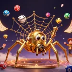 Experience the thrill of ta88 with golden chains and dynamic lottery elements in an engaging 3D scene.