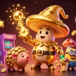 Experience the exquisite charm of MAN88 with a golden wizard, treasures and vibrant casino themes.