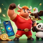 Experience the excitement at tx88 with our vibrant casino scene featuring engaging characters and crypto elements.