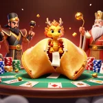 Experience the thrill of Go8 as a wise dragon reads fortunes amidst a vibrant casino scene.